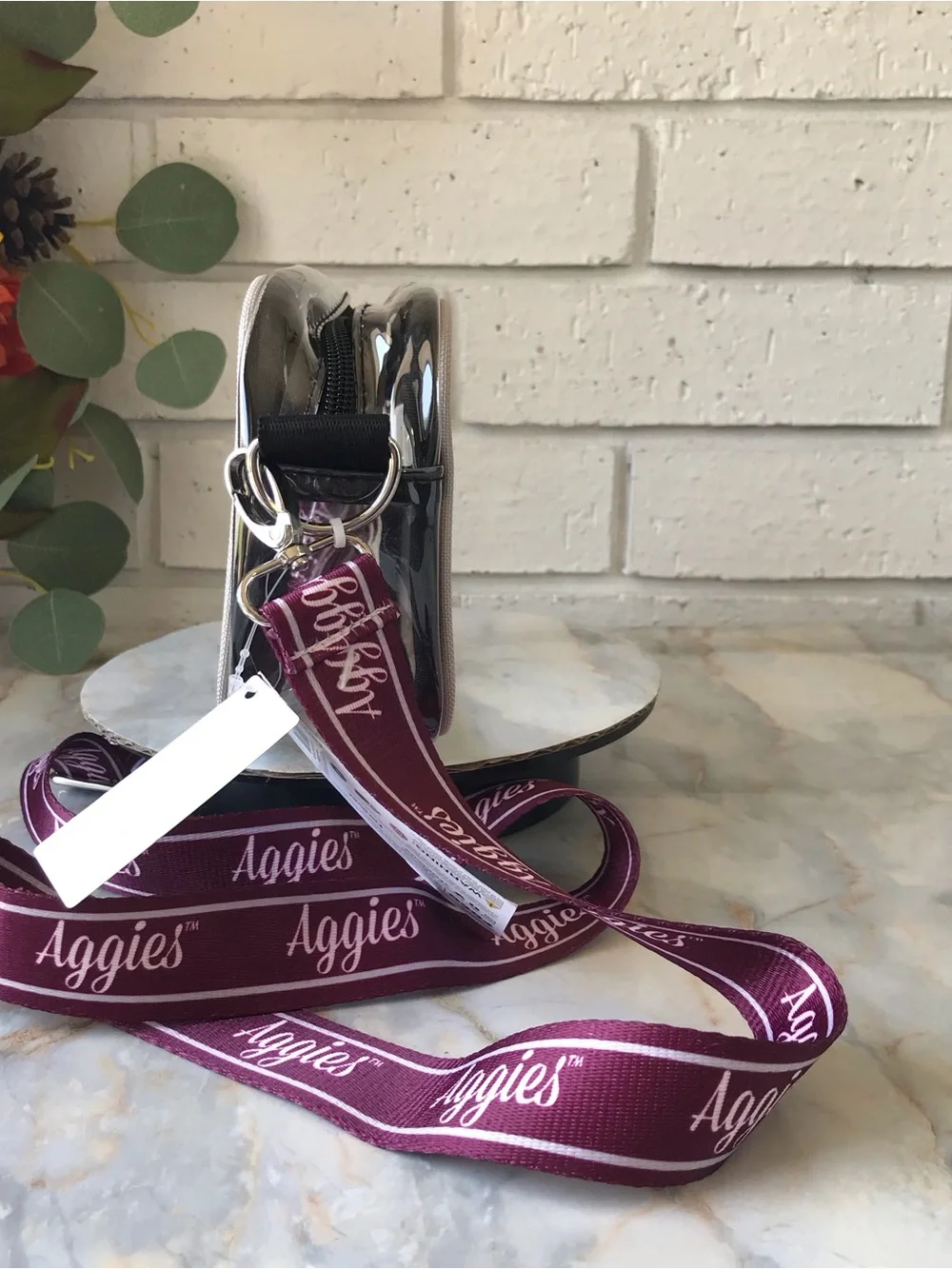 Texas A&M Clear Crossbody Bag with Maroon Aggies Strap NWT